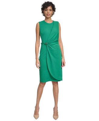 Calvin Klein - Petite Jewel-Neck Sleeveless Sheath Dress