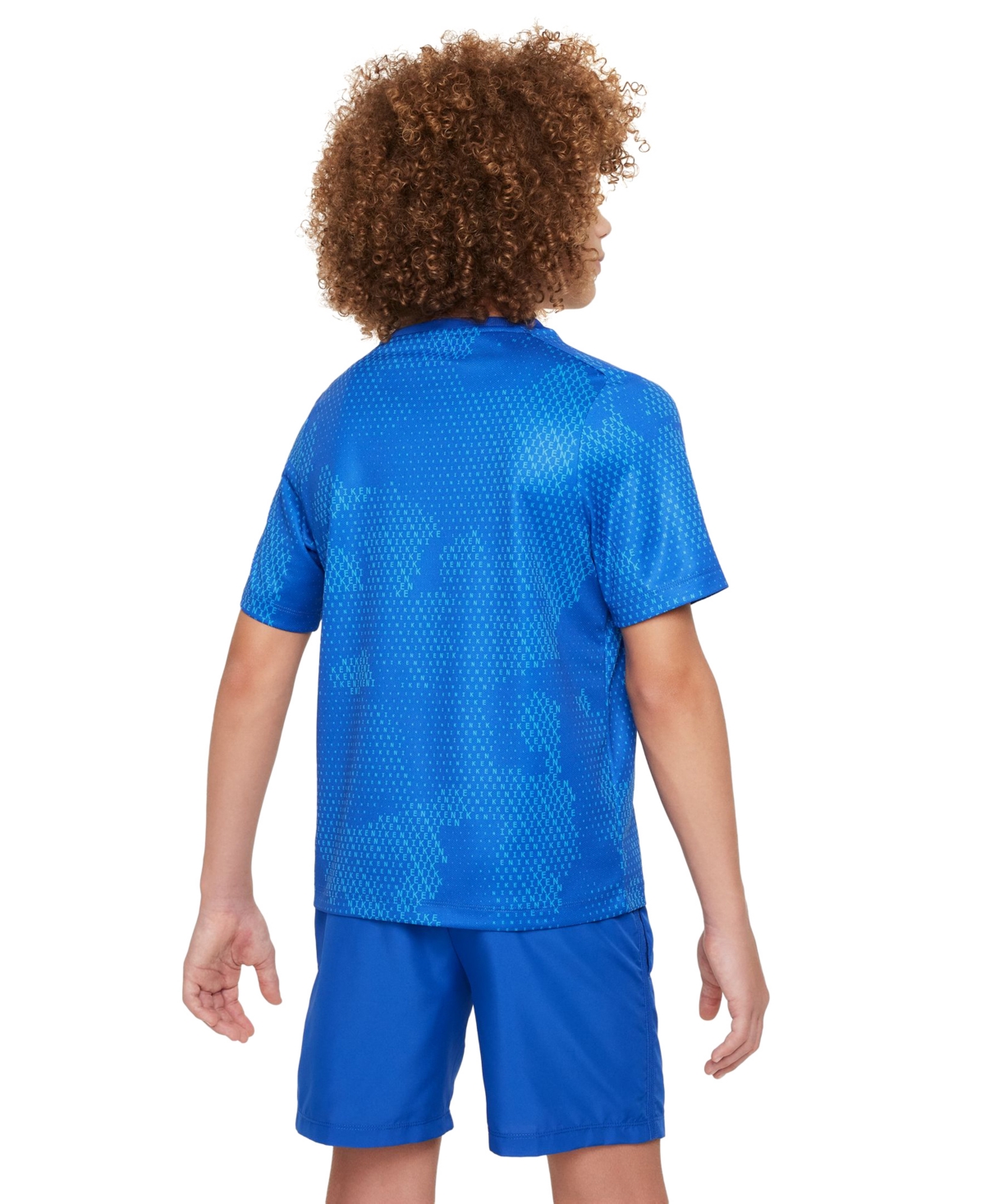 Nike Big Boys Multi Dri-fit Short-Sleeve Printed Top -white