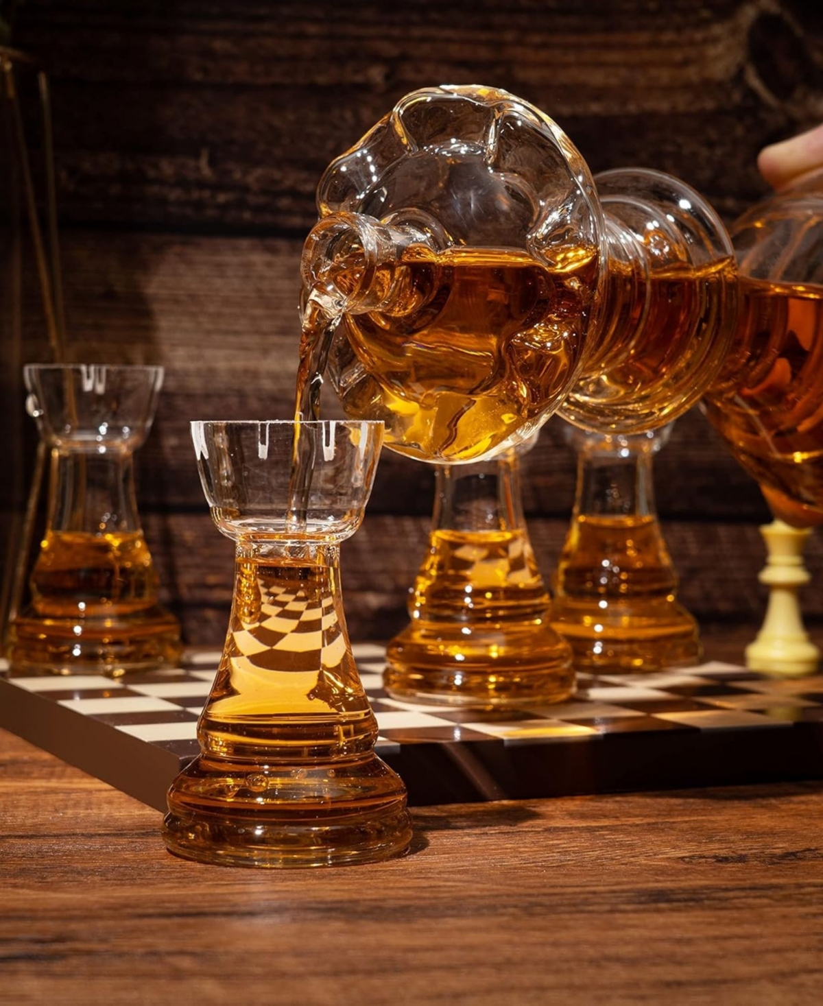 Shop The Wine Savant Chess Decanter, Set Of 5 In Clear