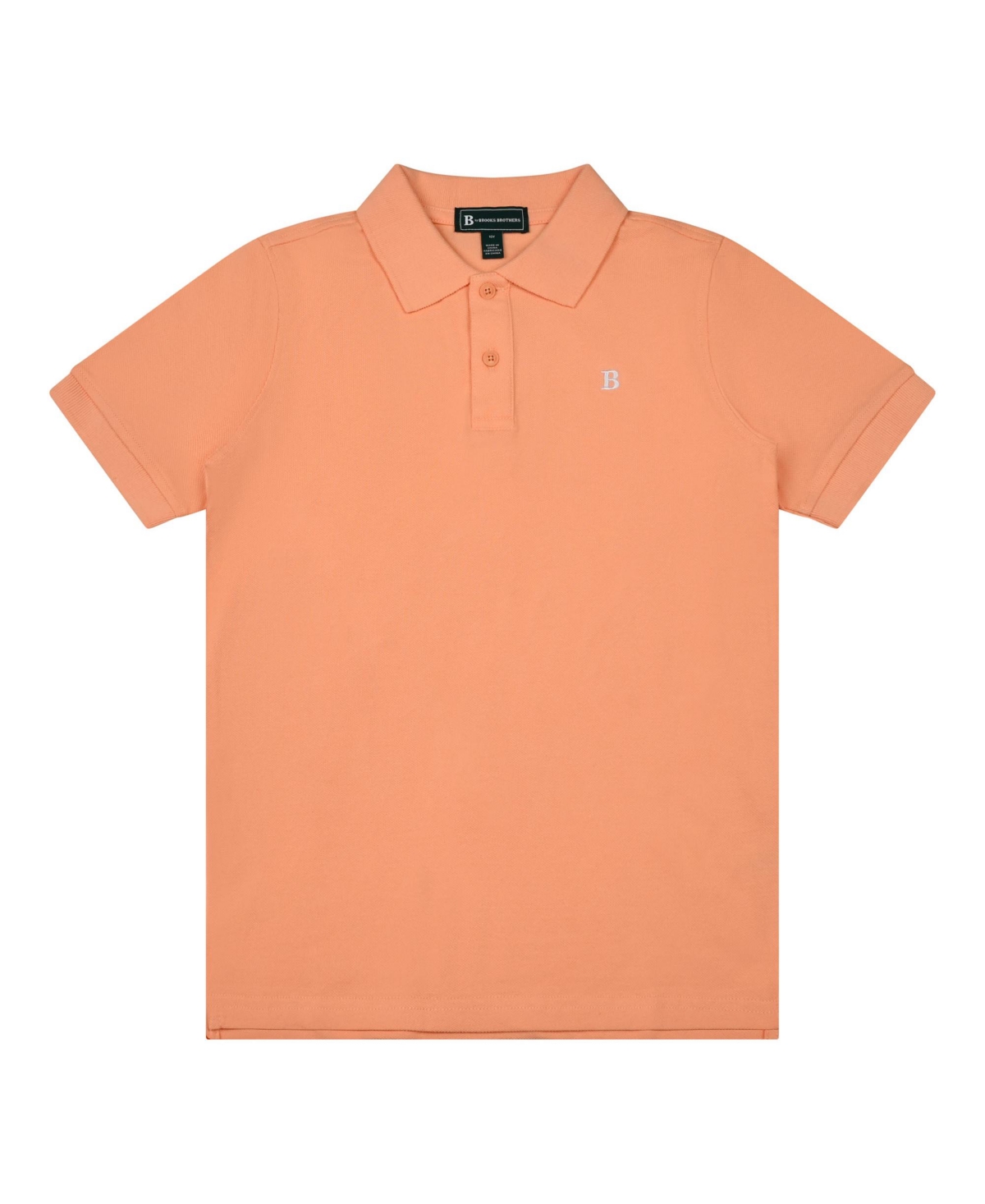 Shop Brooks Brothers B By  Big Boys Short Sleeve Pique Polo Shirt In Coral Peach