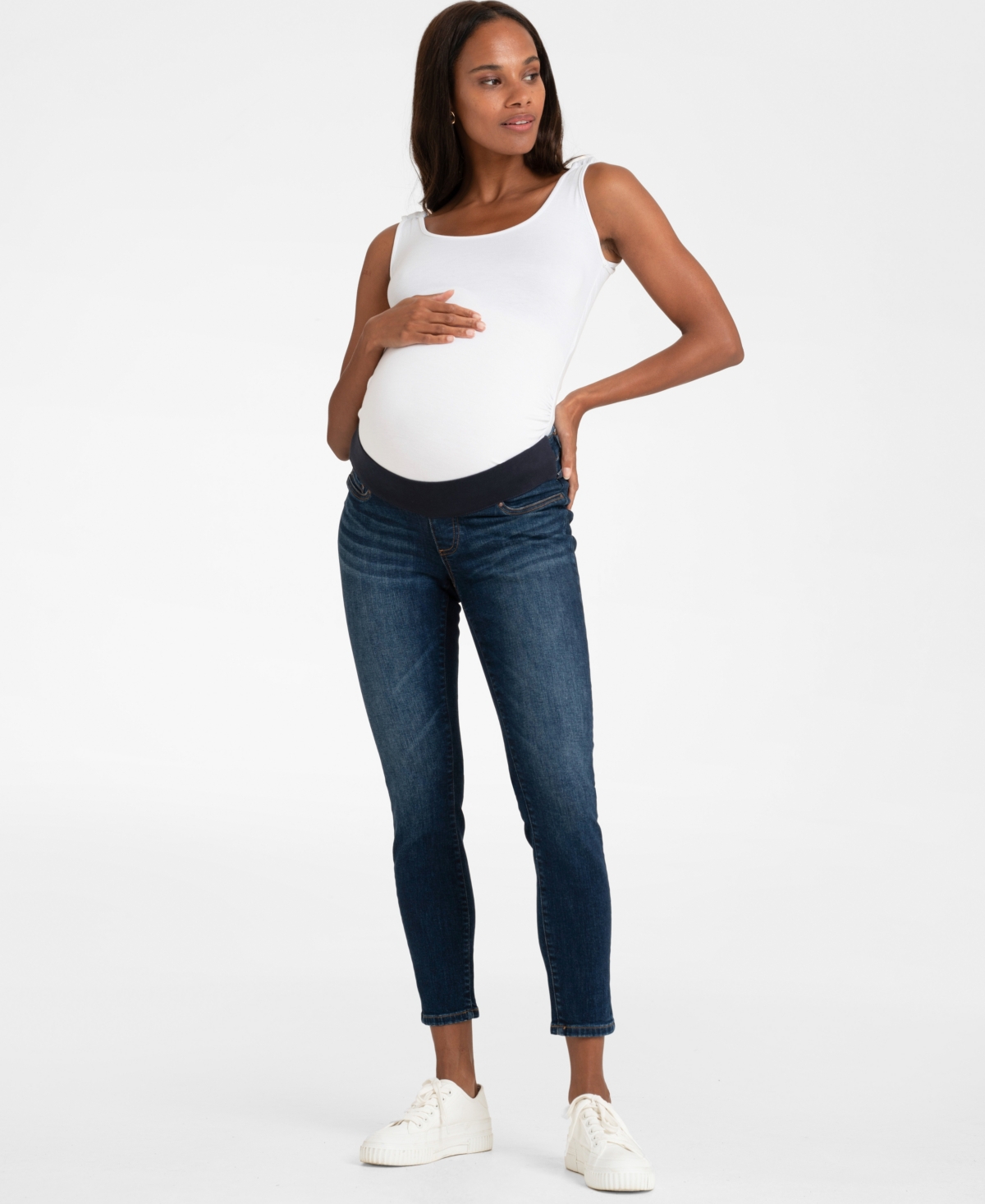 Seraphine Women's Under Bump Skinny Maternity Jeans In Medium Blue