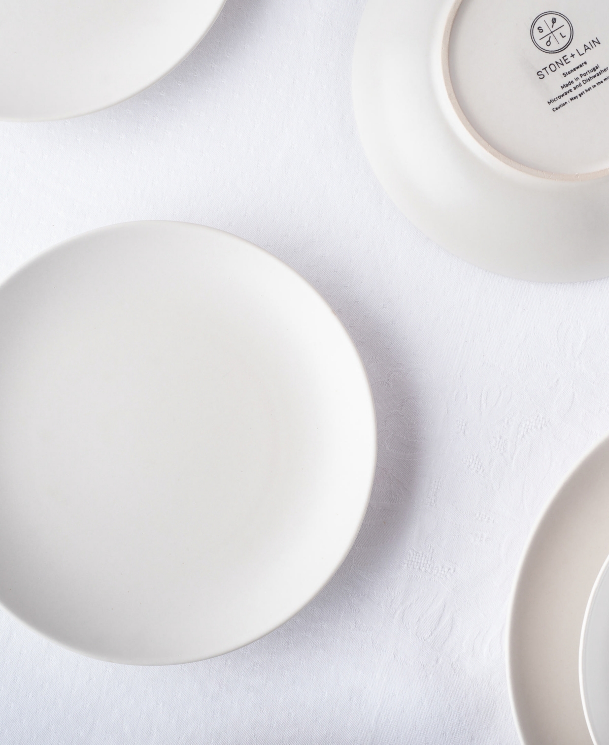 Stone Lain Semplice 24pc White Matte Stoneware Dinnerware Set In White Matte