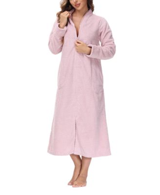 Women's Front Zipper Plush Robe
