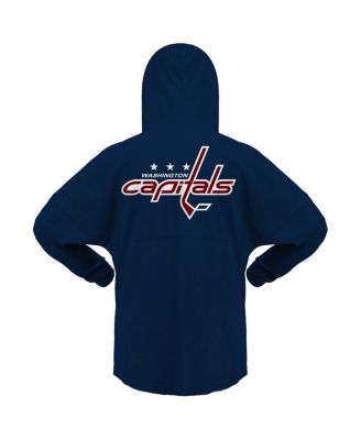 Women's Navy Washington Capitals Jersey Lace-Up V-Neck Long Sleeve Hoodie T-shirt