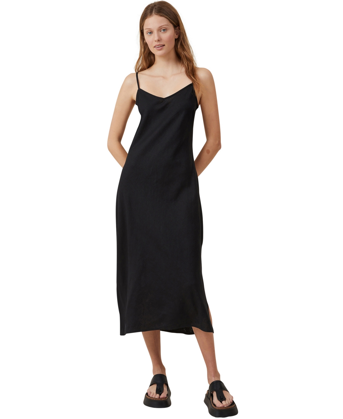 Shop Cotton On Women's Haven Slip Midi Dress In Black