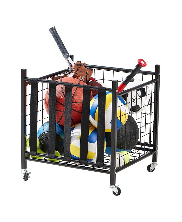 LUGO Heavy-Duty Heavy-Duty Sports Equipment Storage Cart with Elastic ...