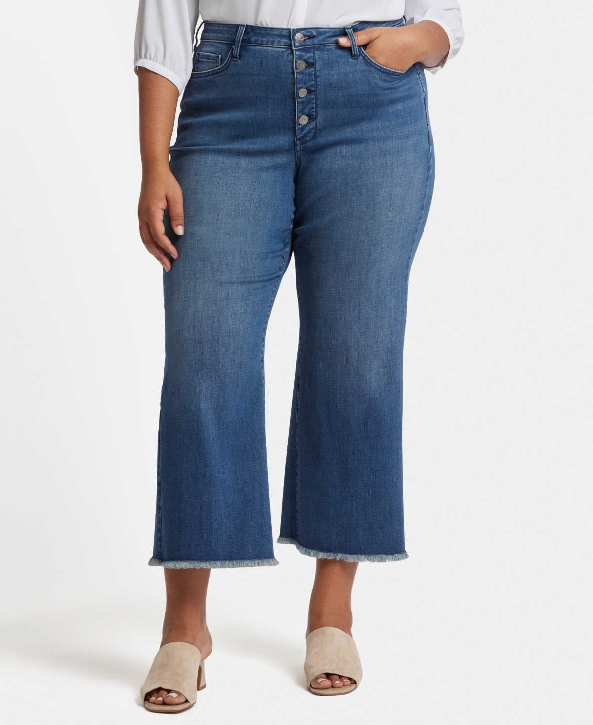 Nydj Plus Size Teresa Wide Leg Ankle Jeans In Missionblue
