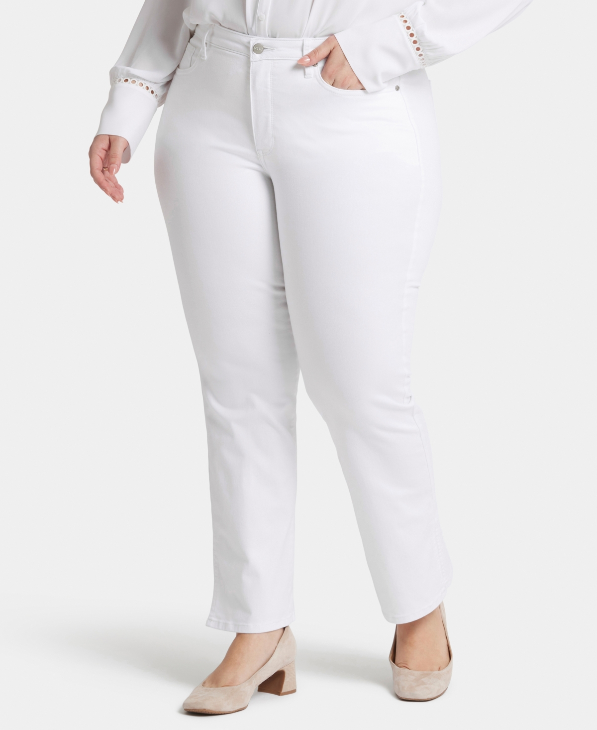 Nydj Plus Size Barbara Bootcut Jeans In Optic White