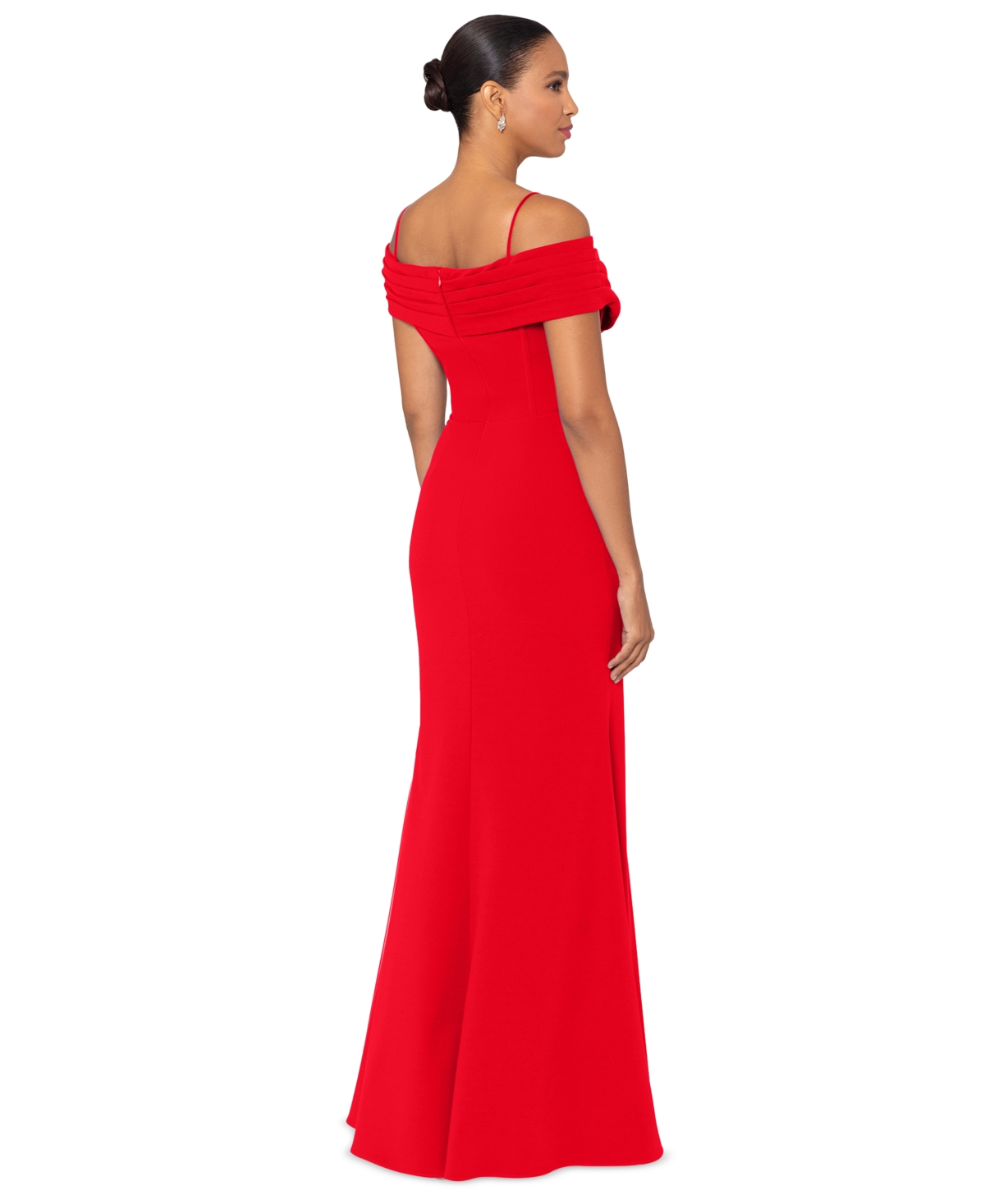 Shop Betsy & Adam Women's Corset Off-the-shoulder Gown In Red