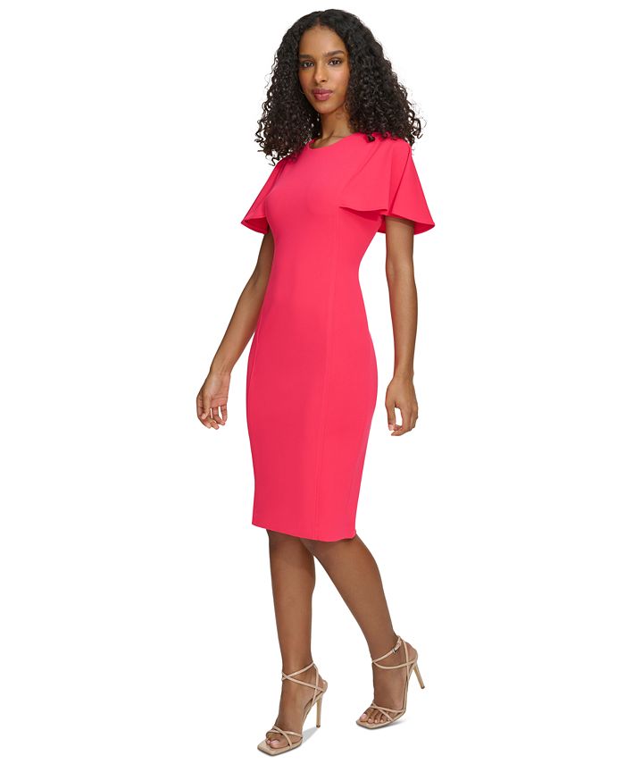 Calvin Klein Women s Flutter Sleeve Sheath Dress Macy s