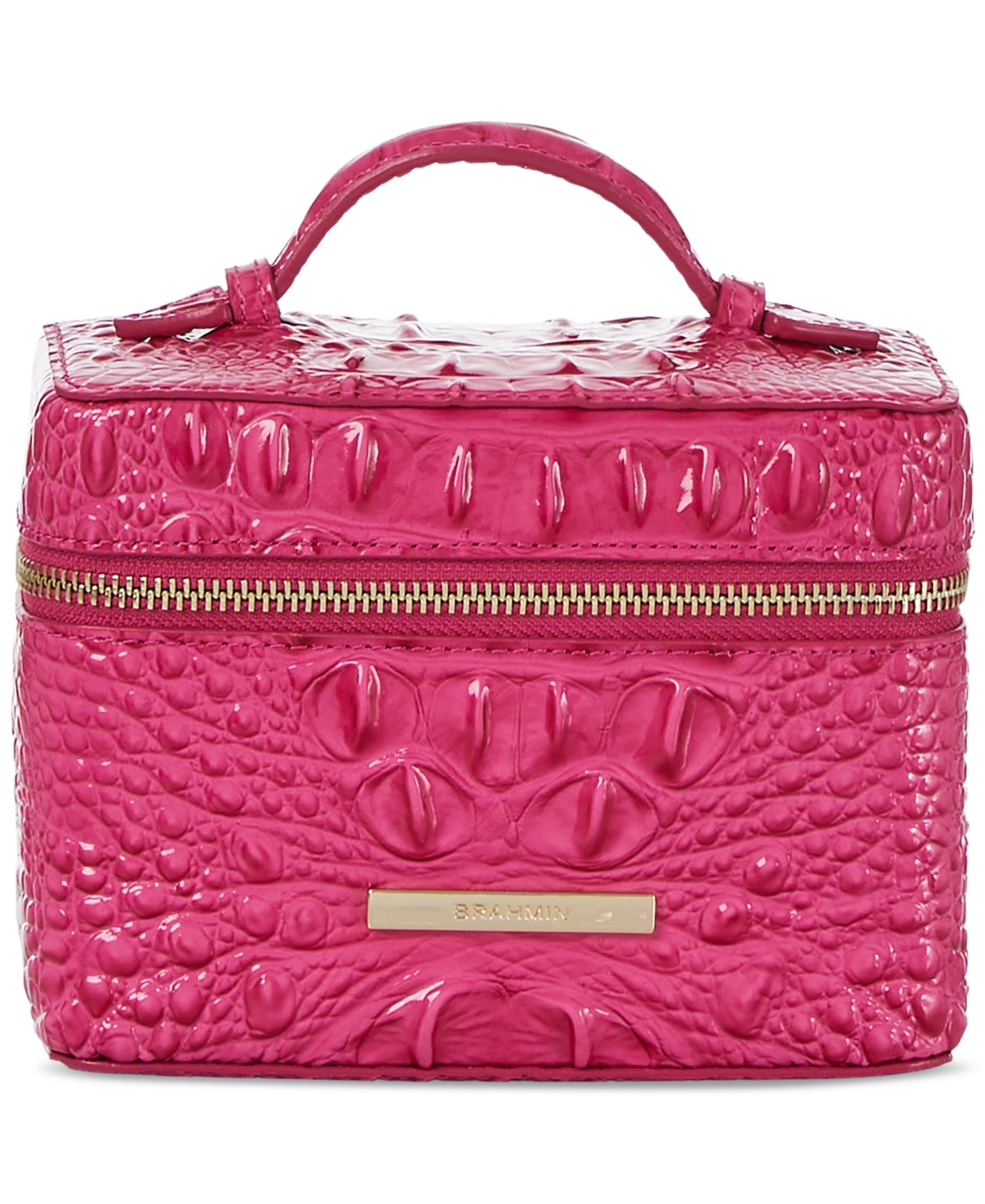 Brahmin Charmaine Leather Travel Cosmetic Case In Pink