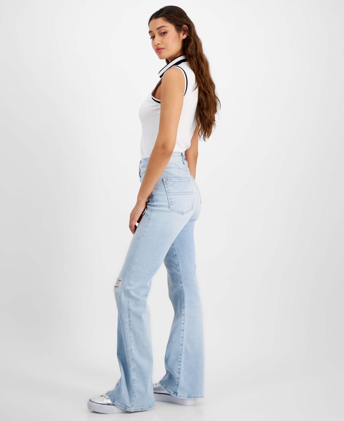 Tommy Jeans Women's Sylvia High-Rise Ripped Flare Jeans