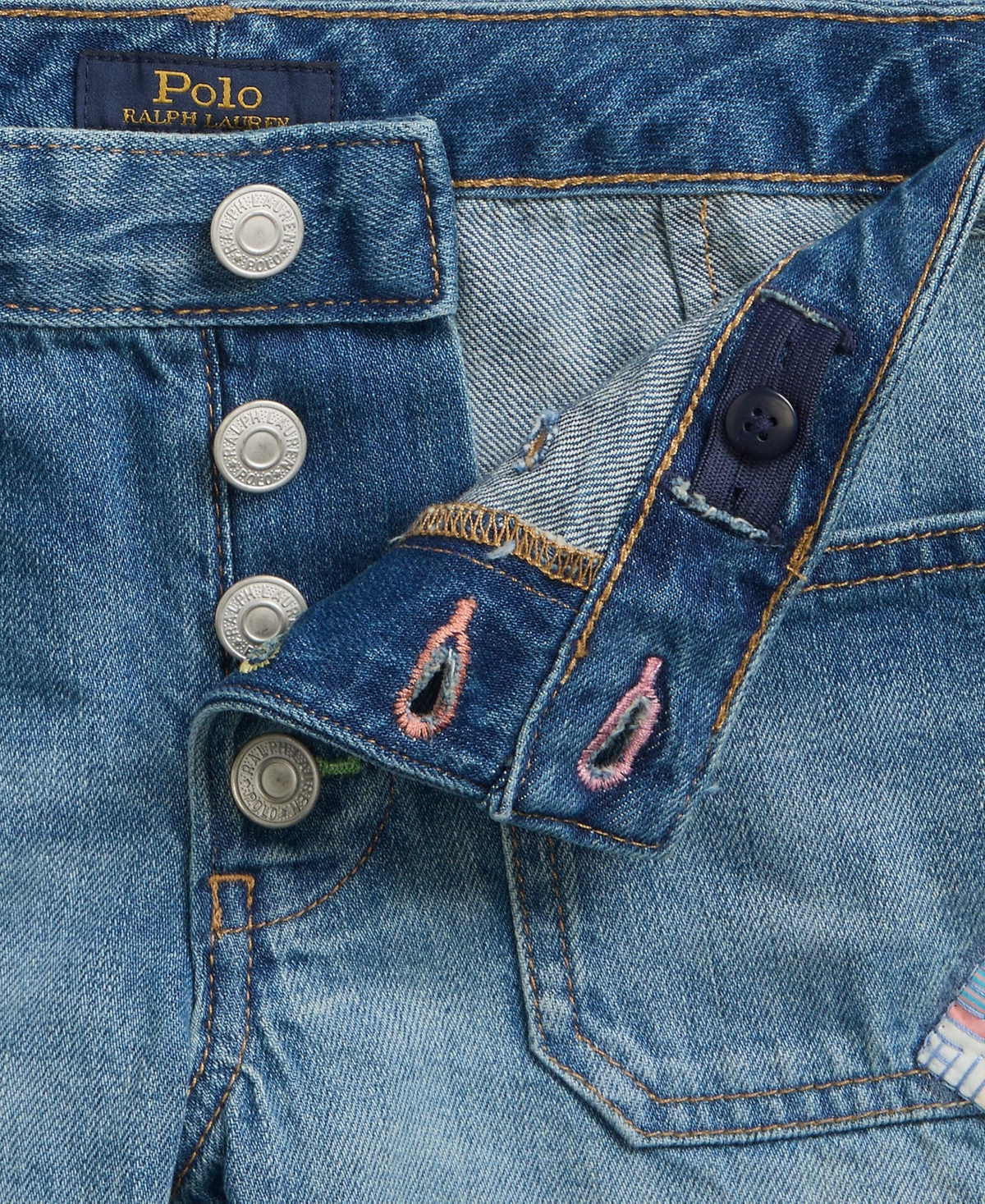 Polo Ralph Lauren Big Girls Patchwork Cotton Denim Shorts