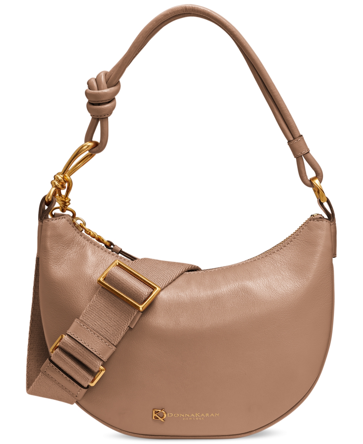 Roslyn Small Leather Hobo Bag - Fawn