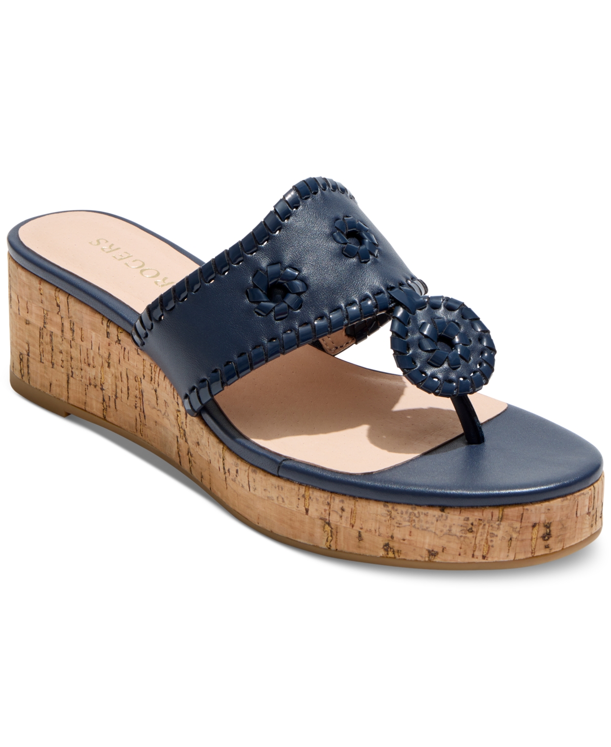 Shop Jack Rogers Women's Jacks Mid Wedge Sandals In Midnight Leather