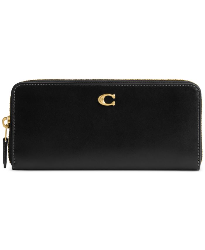 COACH Essential Leather Slim Accordion Zip Wallet