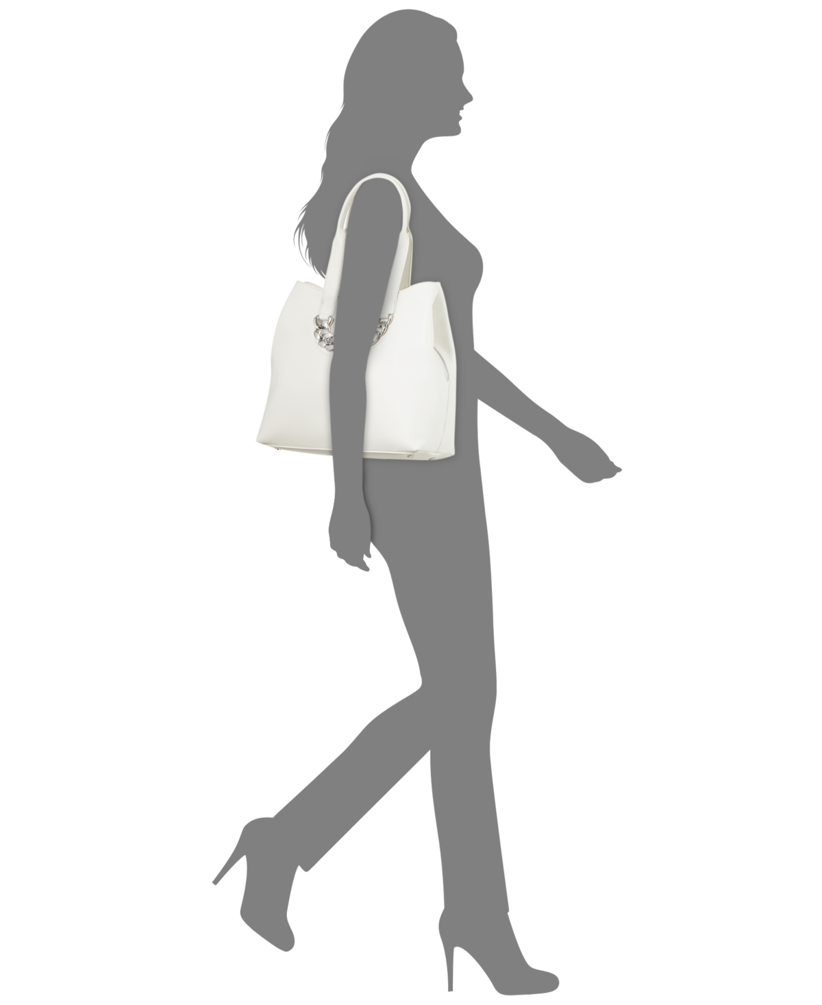I.n.c. International Concepts Trippii Chain Medium Tote, Created for Macy's -Silver