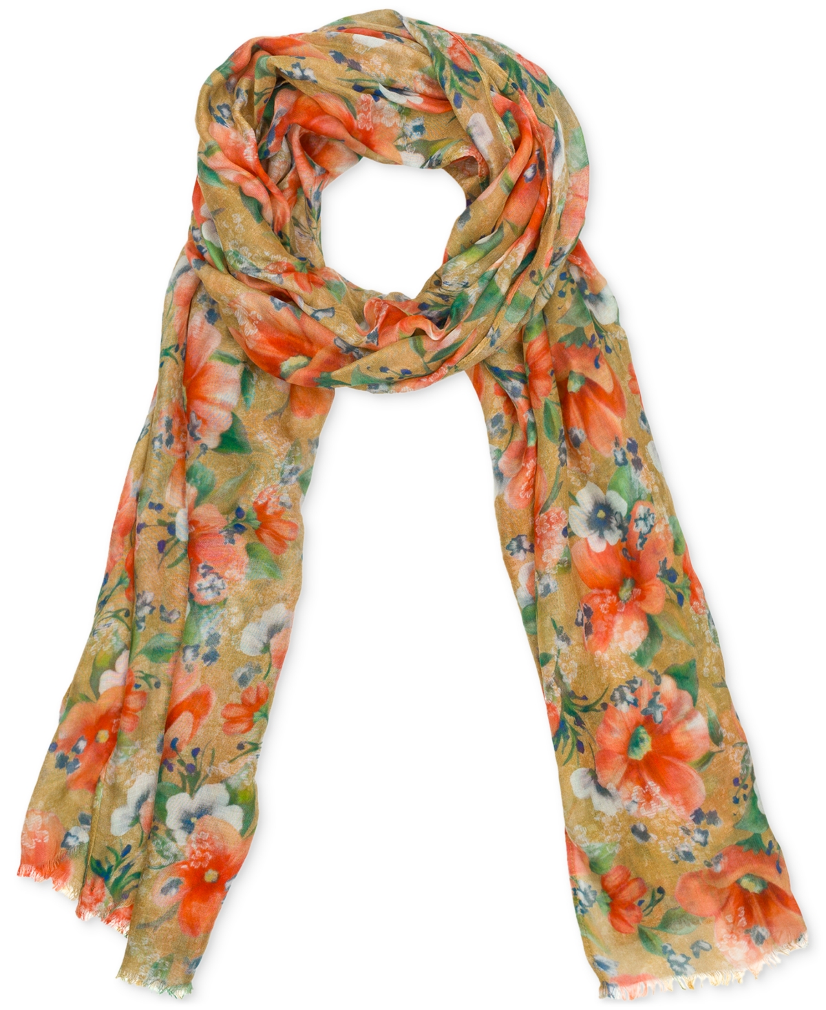 Patricia Nash Vintage Print Scarf In Apricot Blossoms