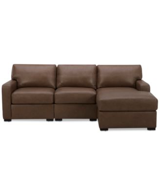 Radley 3-Pc. Leather Modular Chaise Sectional, Created for Macy's