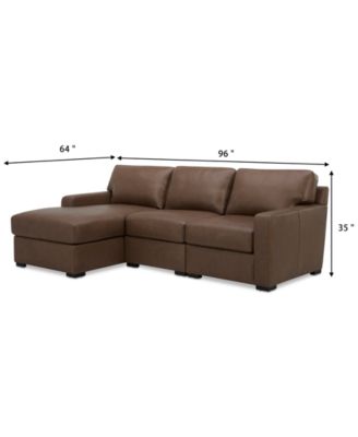 Radley 3-Pc. Leather Modular Chaise Sectional, Created for Macy's