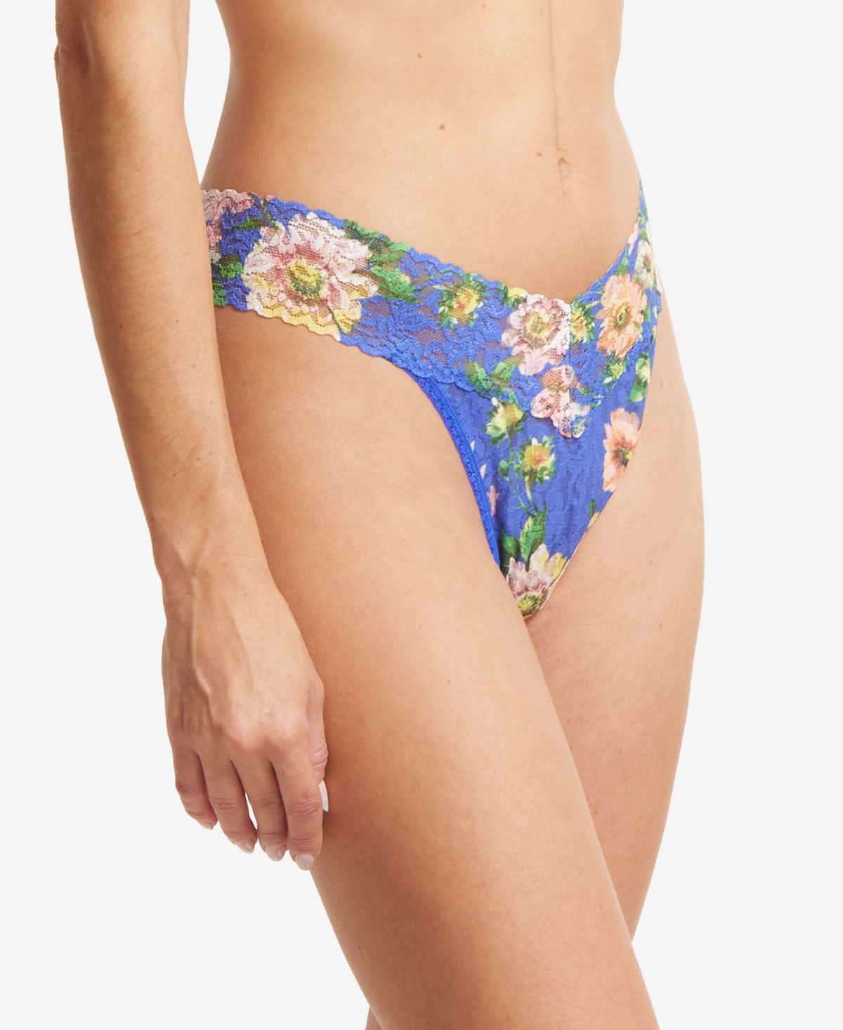 Shop Hanky Panky Printed Signature Lace Original Rise Thong, Pr4811 In Happy Place