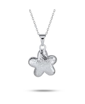 White Synthetic Opal Hawaiian Flower Plumeria Necklace Pendant Sterling Silver