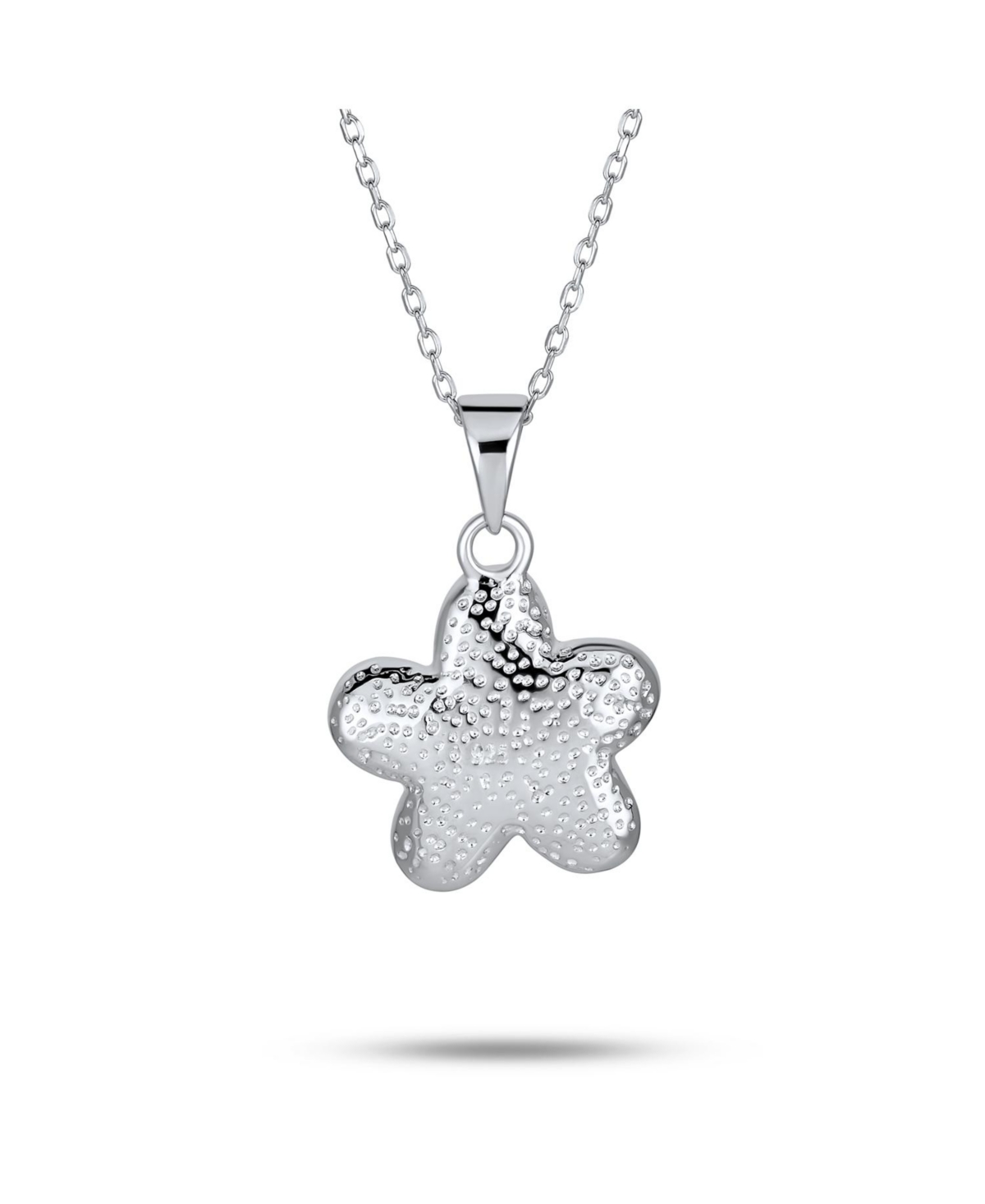 Bling JewelrySynthetic Opal Hawaiian Flower Plumeria Necklace Pendant For Women Sterling Silver - White
