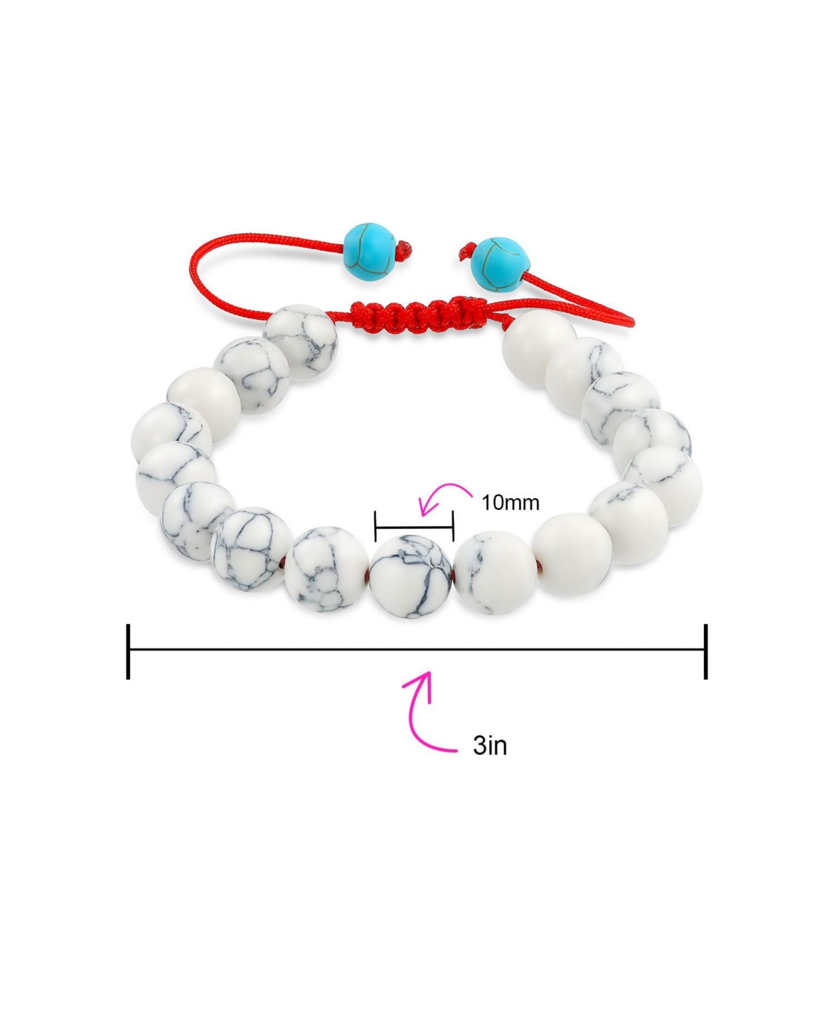 Bling Jewelry Natural Multi Stones Strand Stackable 10MM Bead Bracelet Cord String Adjustable