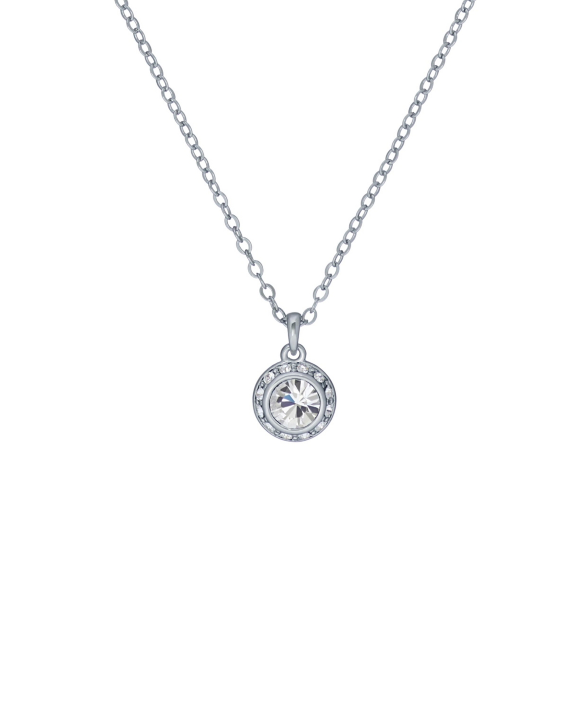Soltell: Solitaire Sparkle Crystal Pendant Necklace - Rose gold