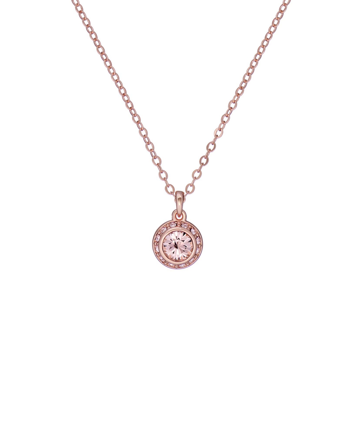 Soltell: Solitaire Sparkle Crystal Pendant Necklace - Rose gold