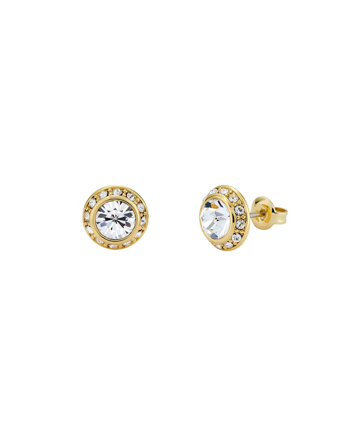 Soletia: Solitaire Sparkle Crystal Stud Earrings - Rose gold
