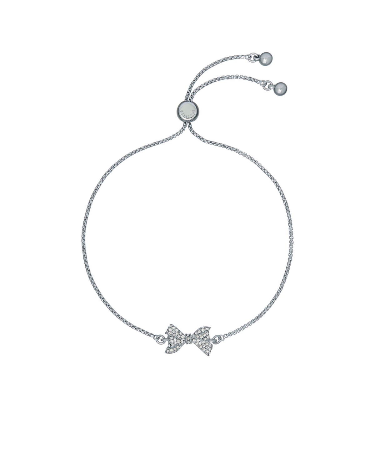 Barset: Crystal Bow Adjustable Bracelet - Silver