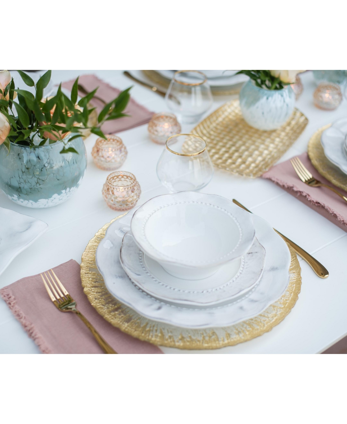 Vietri Rufolo Glass Metallic Basketweave Rectangular Tray In Gold