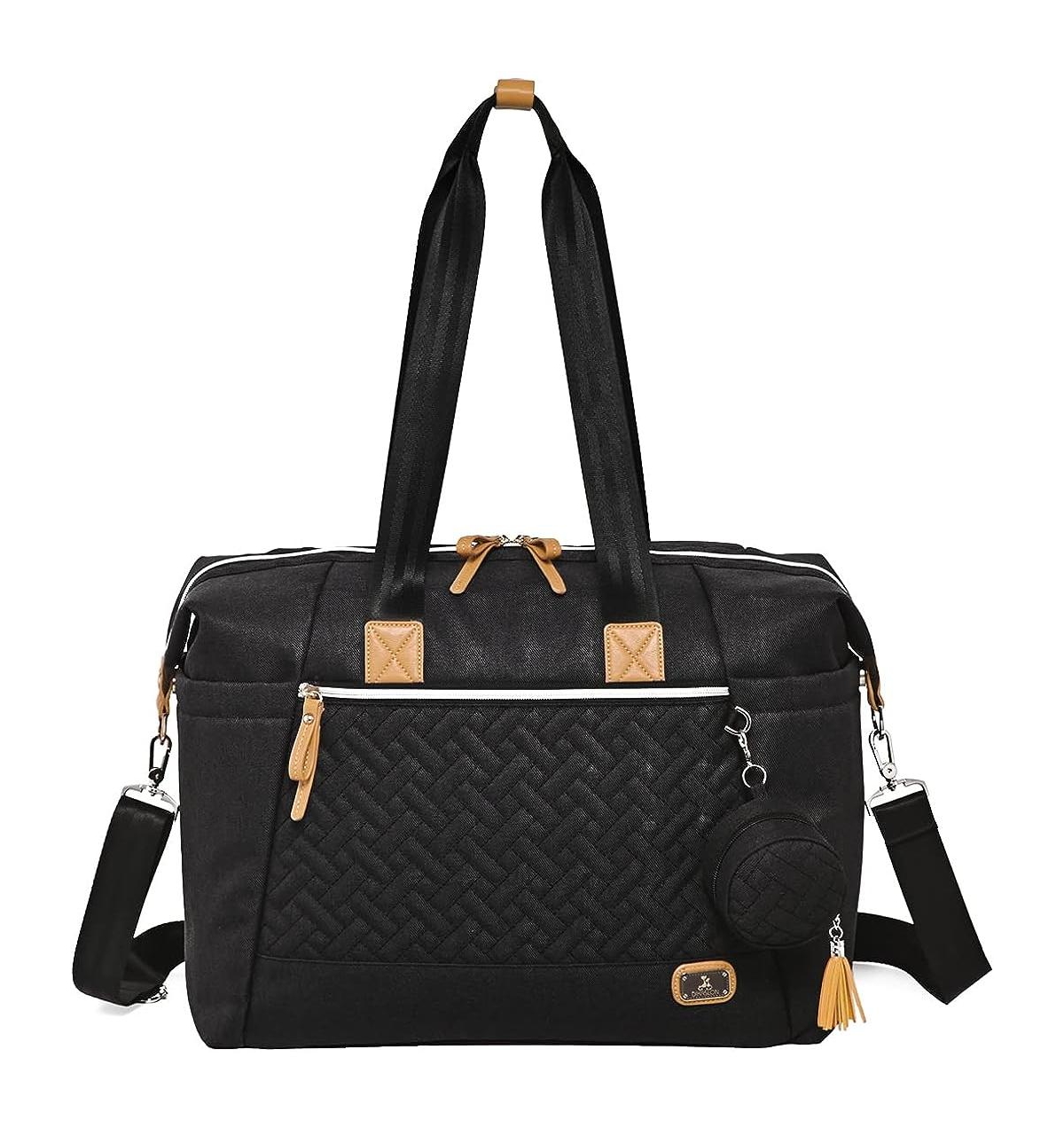 Dikaslon Diaper Bag Tote with Pacifier Case and Changing Pad, Travel Diaper Tote for Mom and Dad