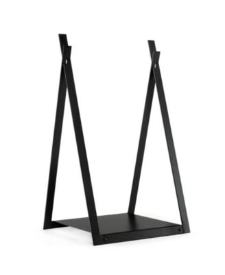 Triangle Firewood Rack with Raised Base Metal Log Holder for Fireplace Fire Pit