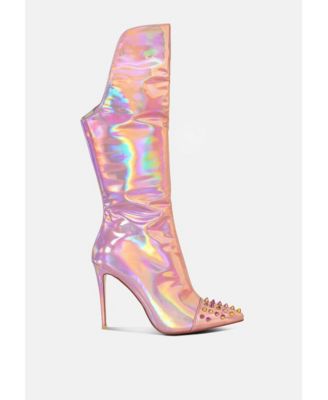 Women's Forbidden Stud Stiletto Calf Boots