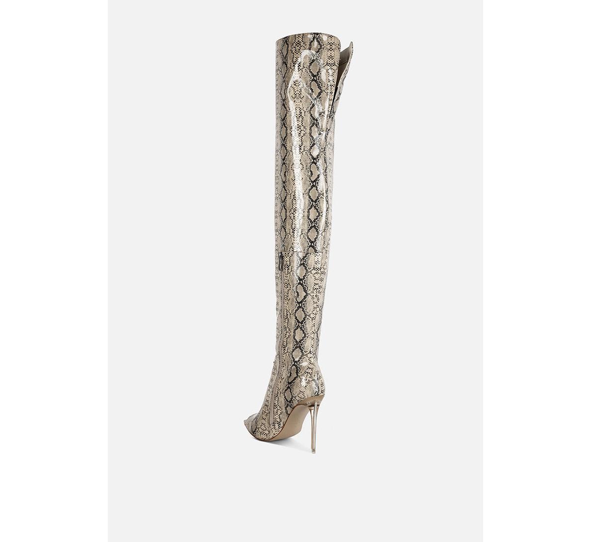 Women's High Drama Snake Print Stiletto Long Boots
