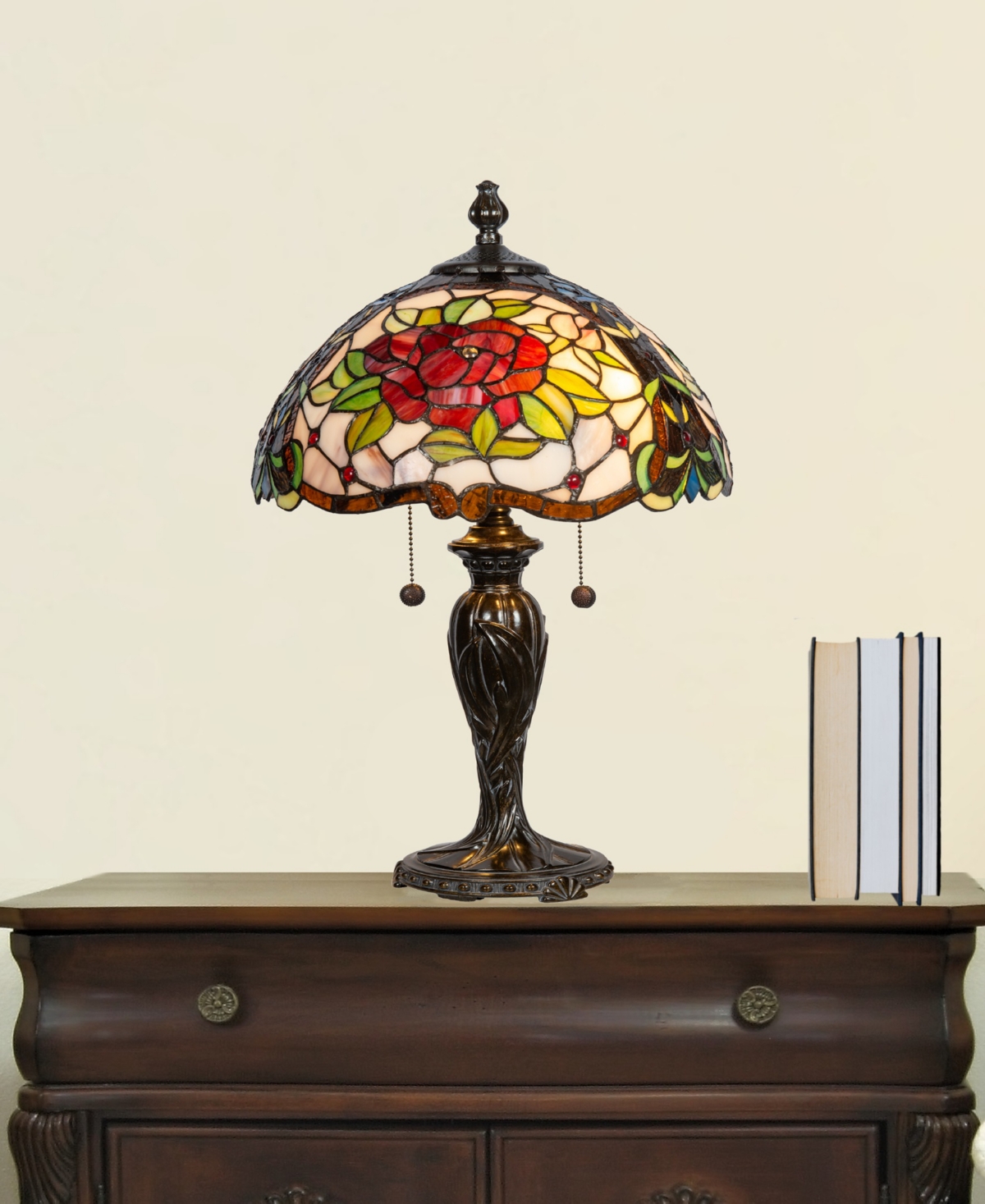 Shop Dale Tiffany 23.5" Tall Sonoma Rose Table Lamp In Multi-color