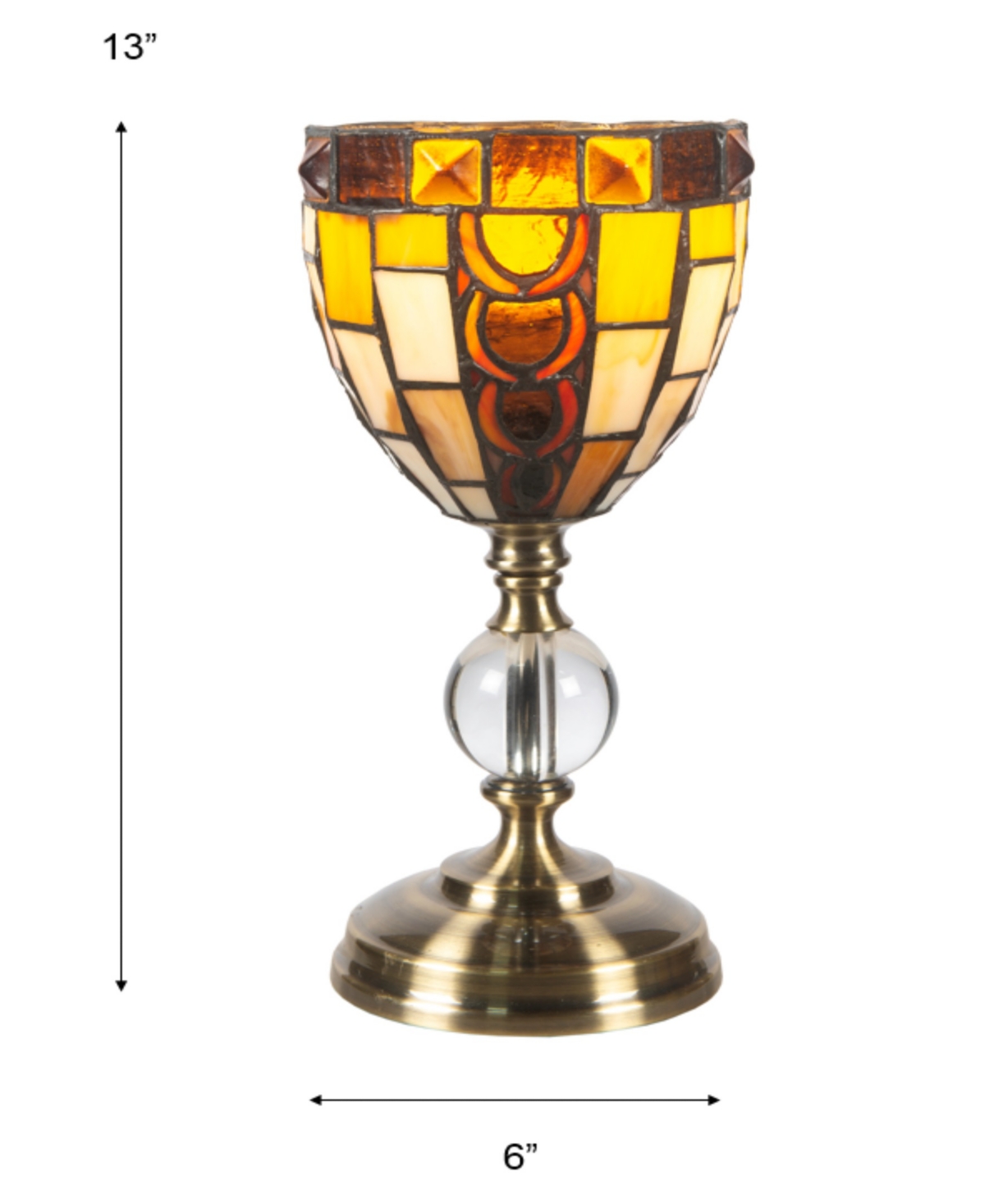 Dale Tiffany 13" Tall Vienne Tiffany Handmade Genuine Stained Glass Shade Accent Lamp In Multi-color