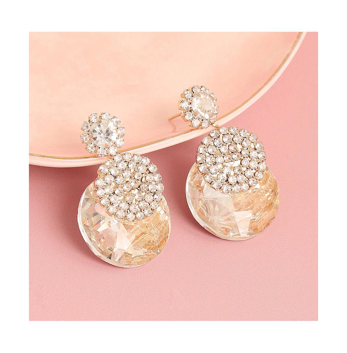 Shop Sohi Women's Silver Stone Drop Earrings