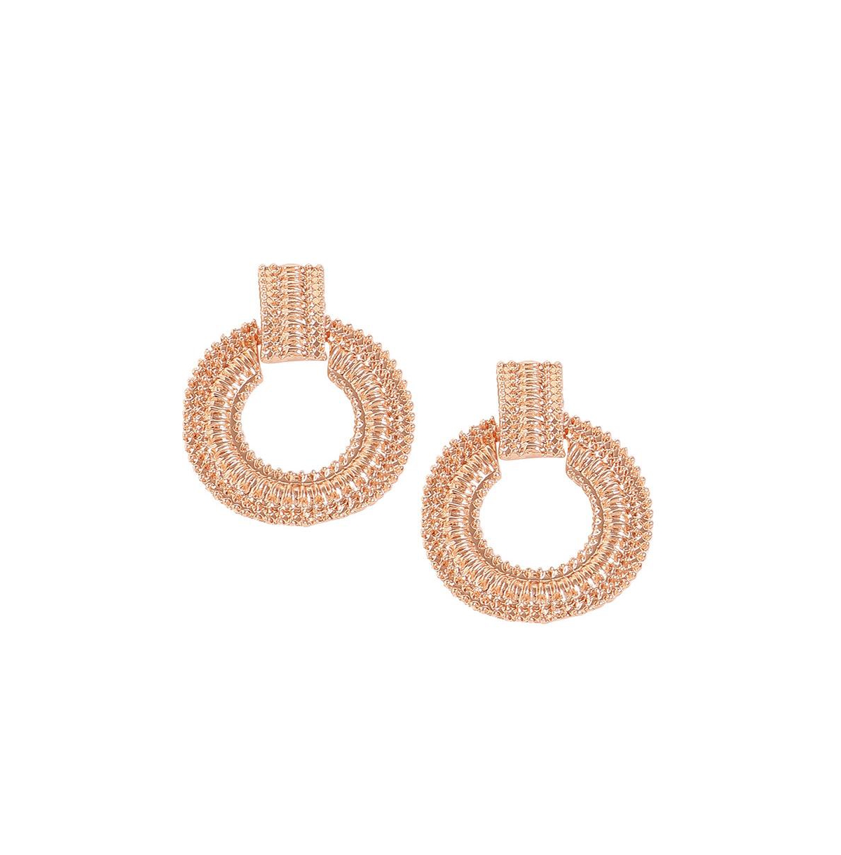 Sohi Women's Circular Drop Earrings In Gold