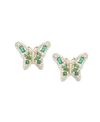 Women's  Crystal Butterfly Stud Earrings