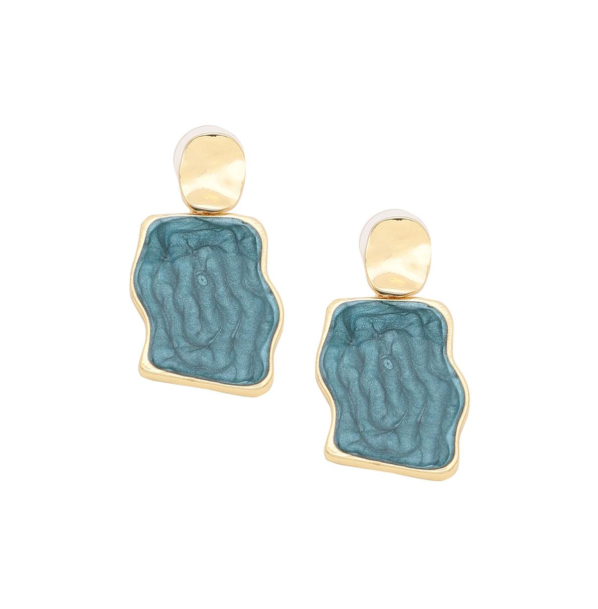 Sohi Women's Gold Under-the-sea Drop Earrings In Blue