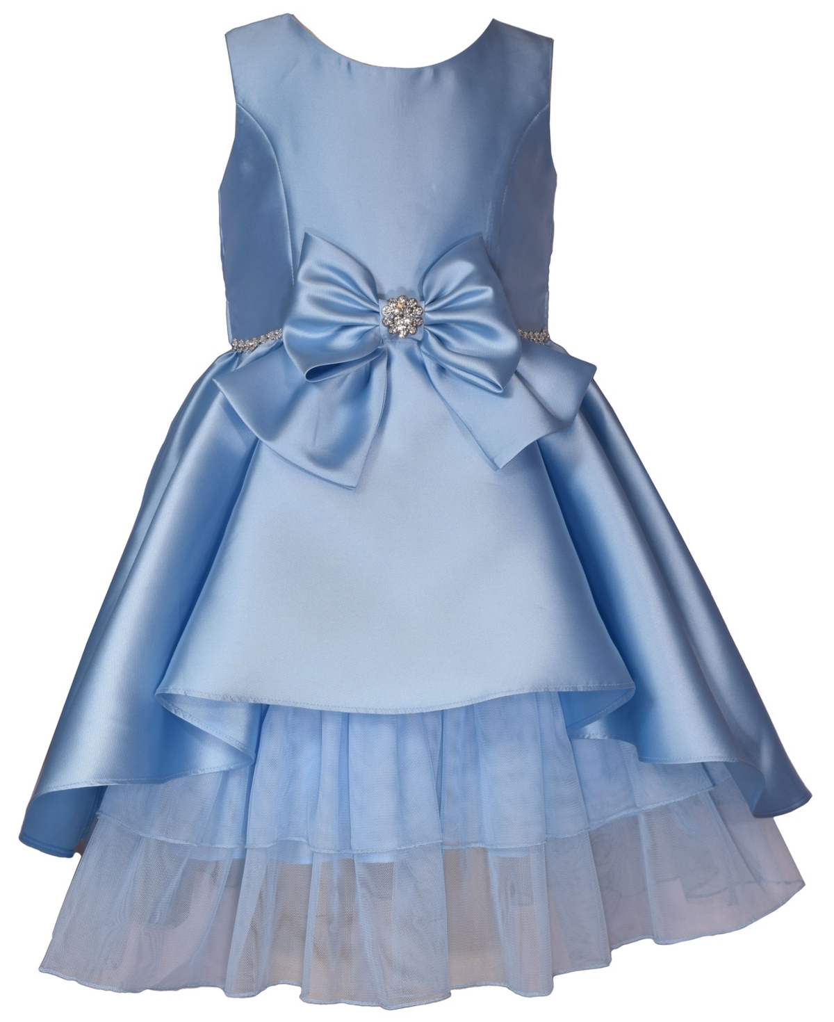 Shop Bonnie Jean Little Girls Sleeveless Princess Seam Mikado High Low Dress In Blue