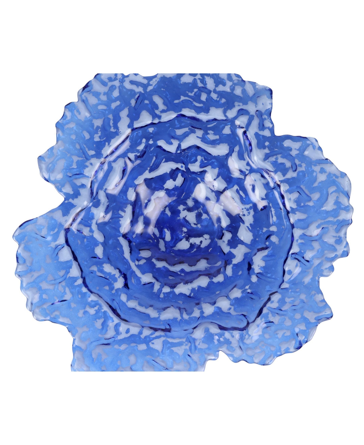 Vietri Ostrica Glass Centerpiece In Blue