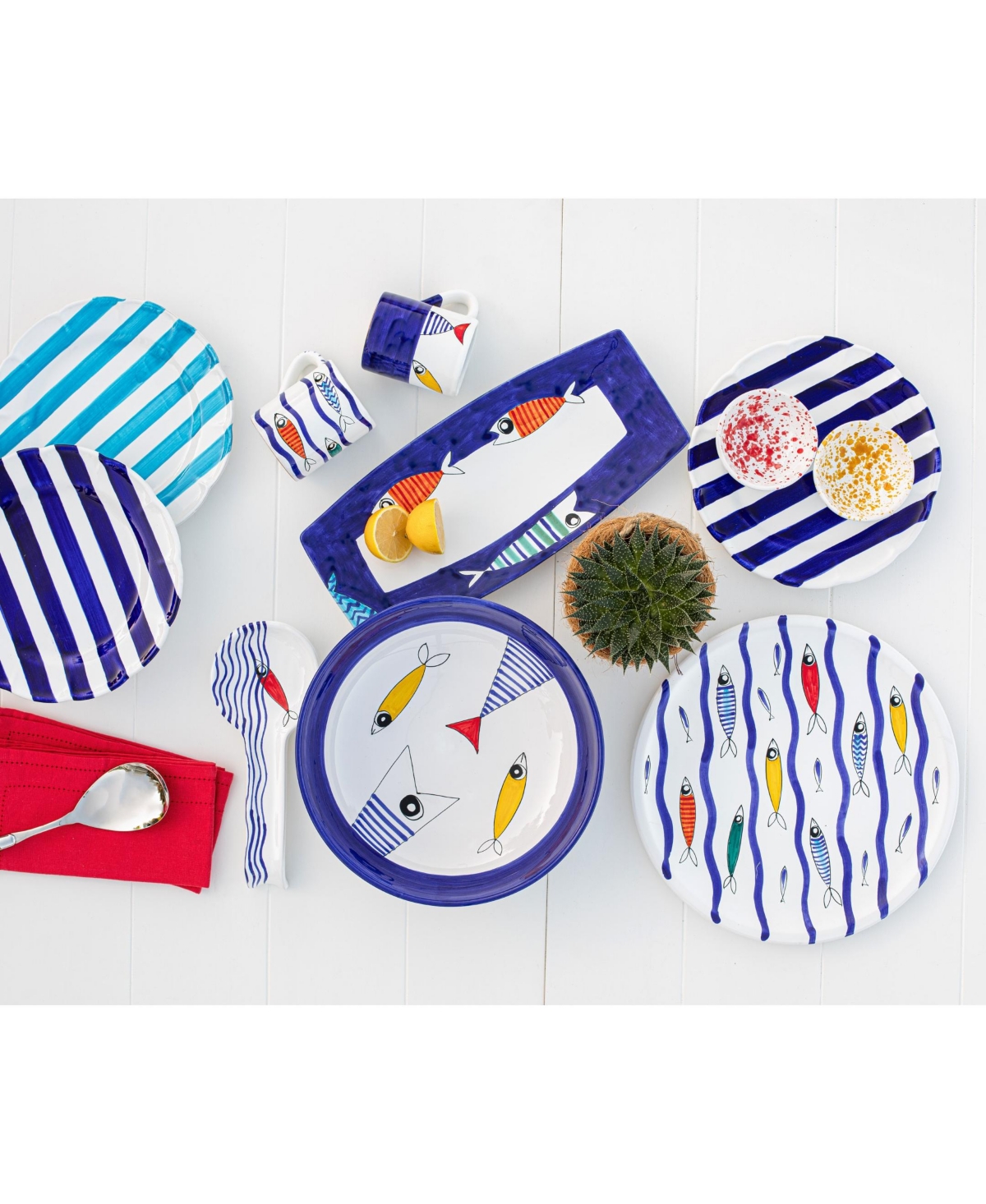 Vietri Pesce Pazzo Spoon Rest In Blue