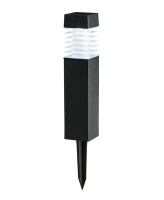 15.25" H Set of 6 Solar Powered Transparent Texture Lens Pathway Stake Light