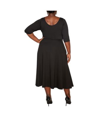 Plus Size Cute Girl Elbow Sleeve Dress