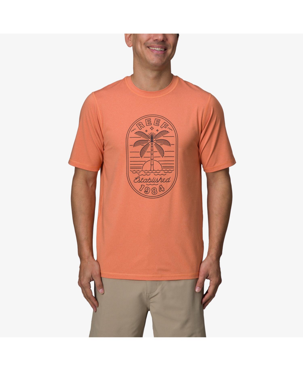 Reef Men's Paradise Short Sleeve Surf Shirt In Tangerine