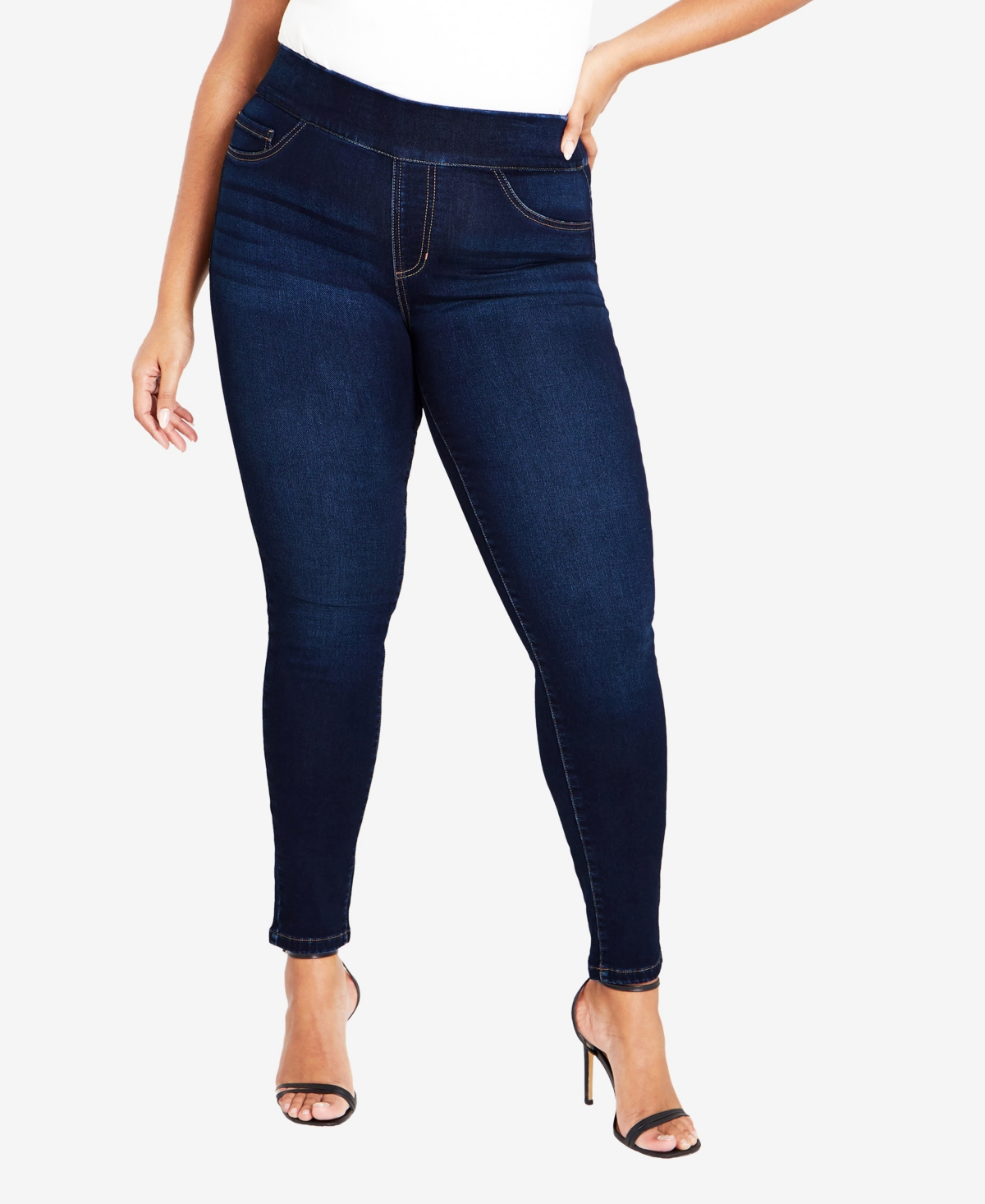 Plus Size Hi Rise Jegging Tall Length Jeans - Black